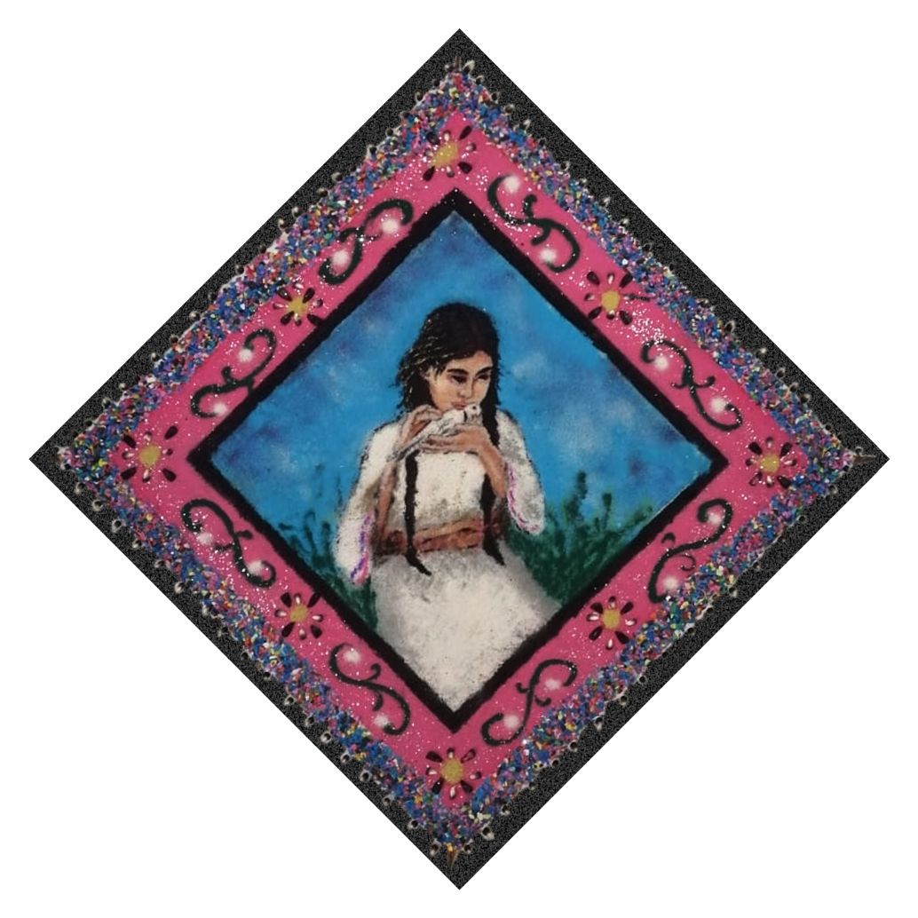 "Alfombrista Huamantla" - Maestro Sabino Hernández y familia. Alfombra, Niña y Paloma